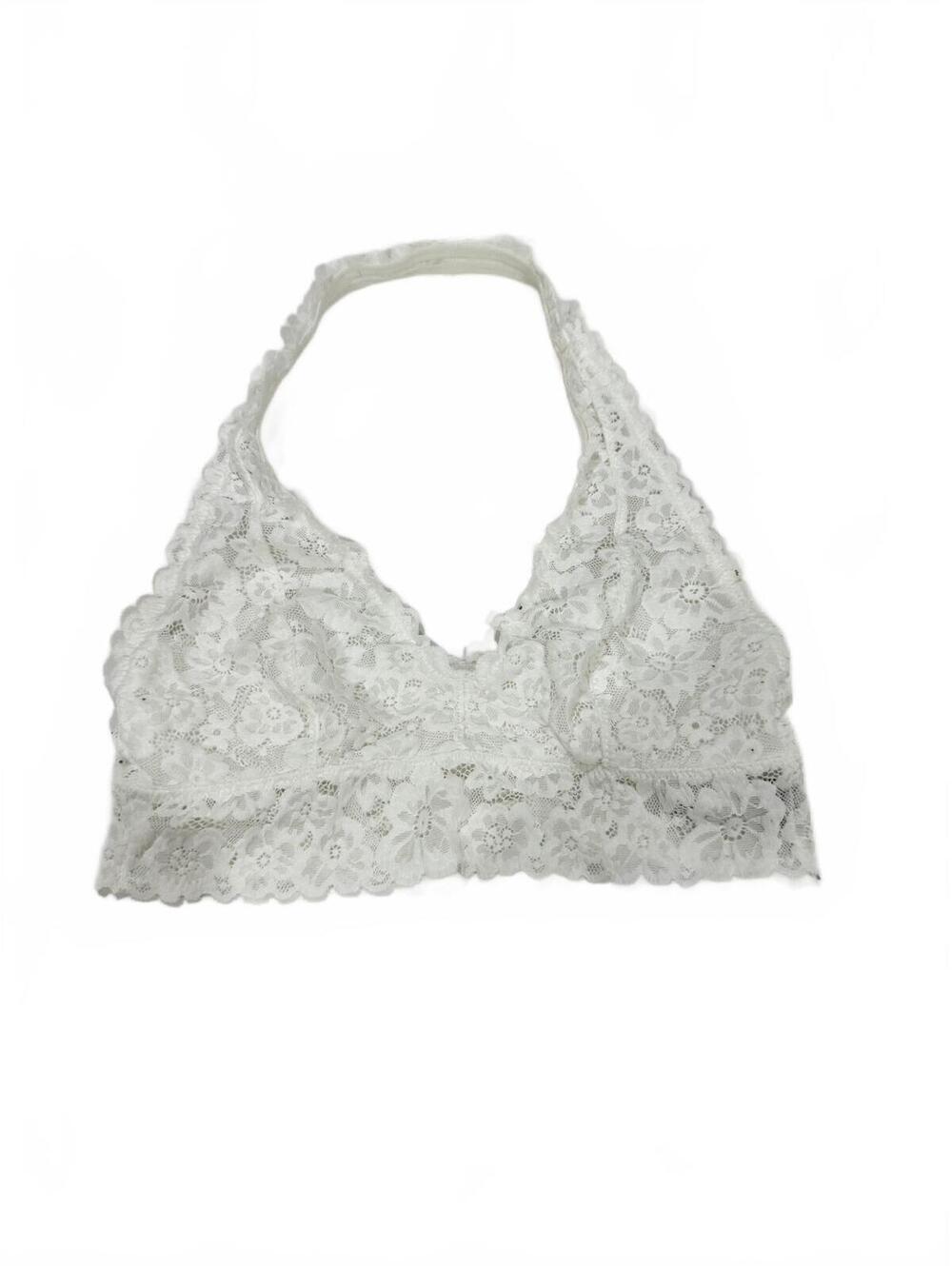 Aerie White Lace Halter Bralette Crop Top Small